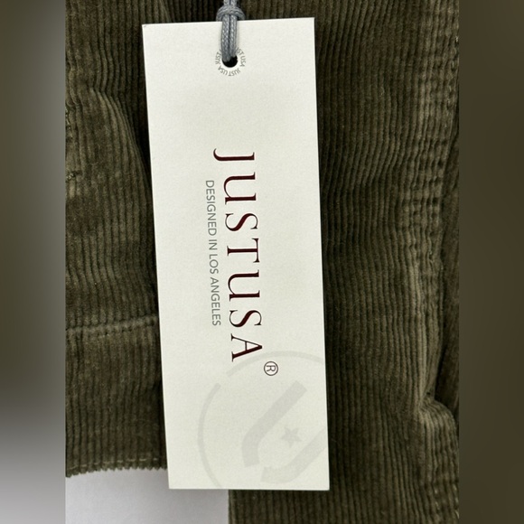JUST USA - Dark Olive Rustic Corduroy Jacket with bronze hardware Junior… - Picture 9 of 16